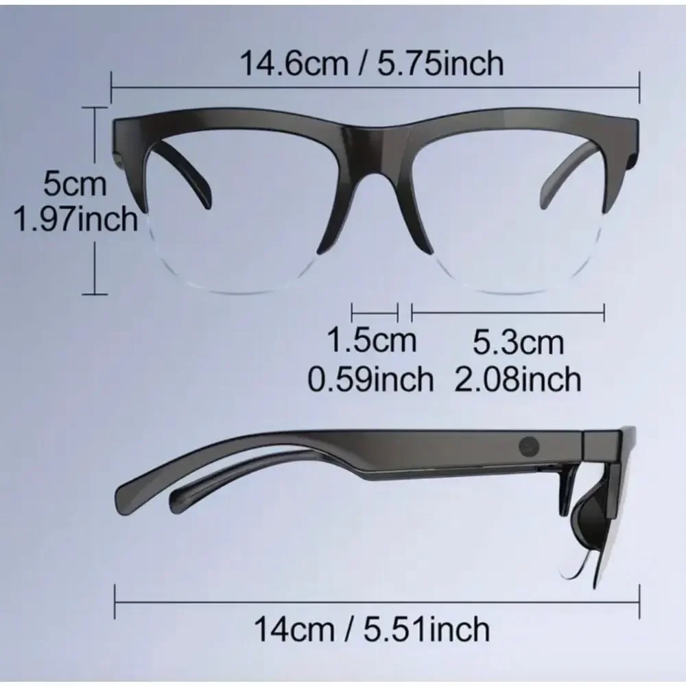 NWB Smart Glasses Microphone, Headphones, AI Translation, Touch